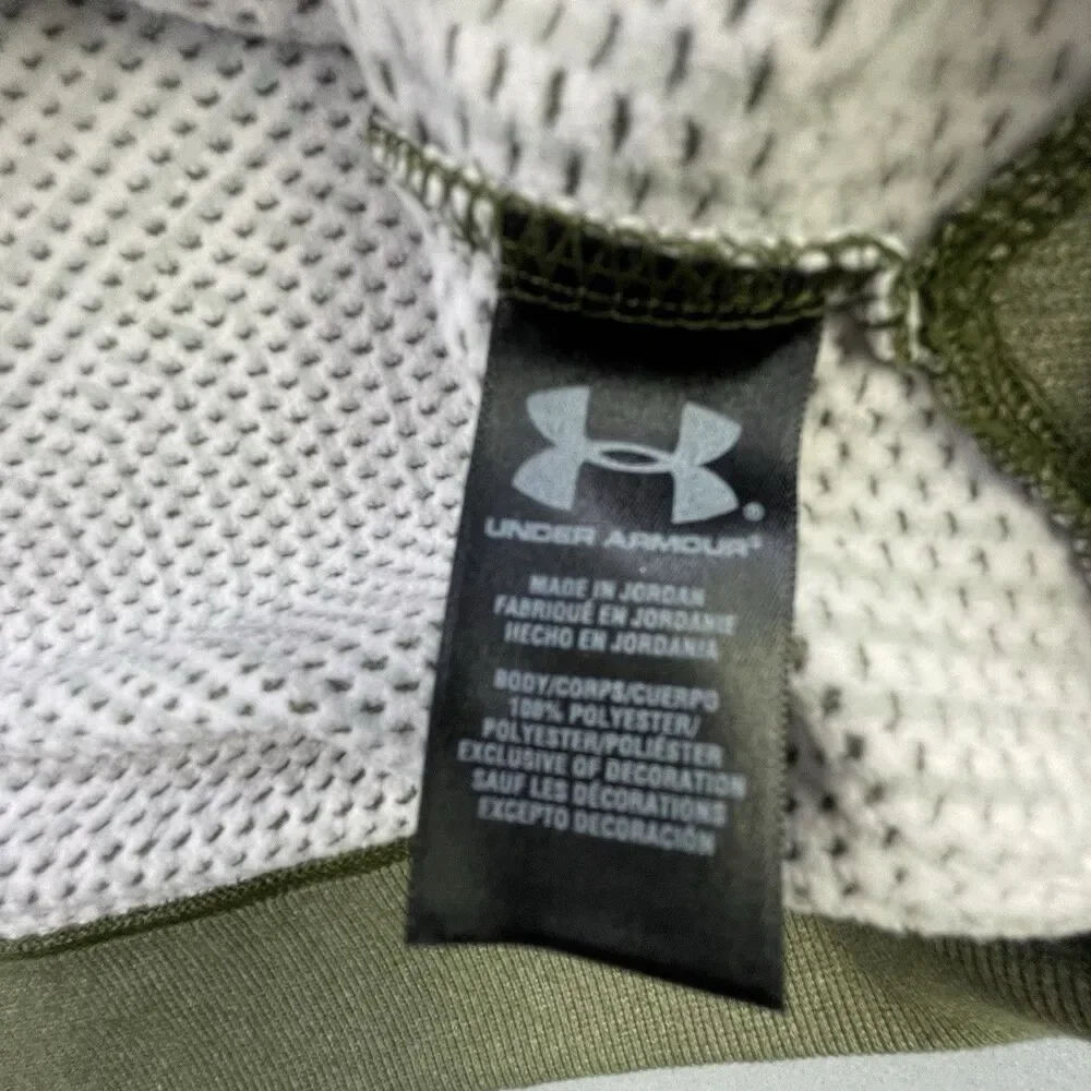 Under Armor 1/4 Zip Pullover Men’s M Army Green Cold Gear Micro Fleece Lined